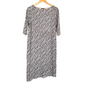 J.Jill Asymmetric Dress Small Chevron